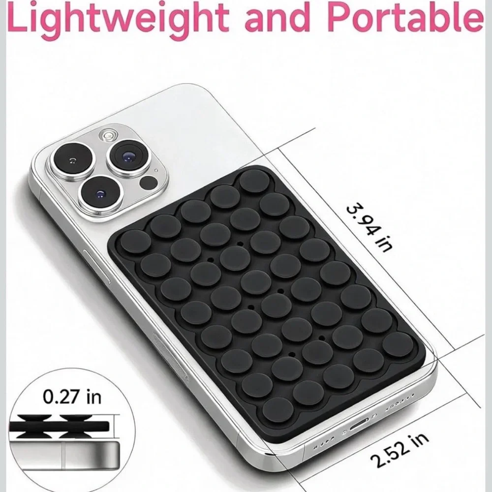 💞 New Black Double Sided Suction Phone Grip Mount for Smartphones
